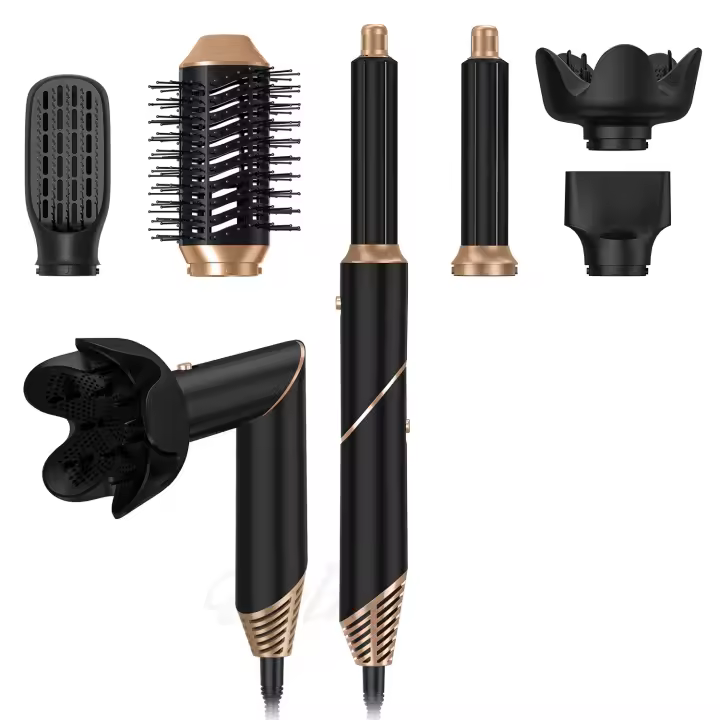 6 en 1 Cepillo Aire Caliente, Secador de Pelo, Secado Rápido y Rizador Pelo Ondas Automatico para Rizar, Alisar Volumizing Iónico, Multifuncional Modelador para Todo Tipo de Cabello (1000W) - 1