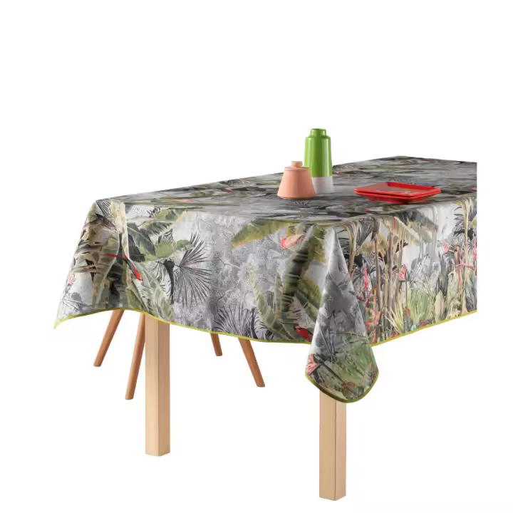 ARTEMANTEL Mantel Antimanchas JUNGLE de Poliéster Rectangular o Redondo - Elegancia y Practicidad - 1