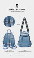 Mochila Pequeña De Cuero Zency Para Mujer Con Muchos Bolsillos Y Cubierta De Flap Antirrobo Bolso De Hombro De Moda - details 5