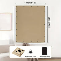 Cortina De Ventana Portátil Y Desmontable 100% Blackout Con Ventosas Para Sala De Estar Y Dormitorio Bloqueo De Calor Y Luz Natural Moderno - details 13