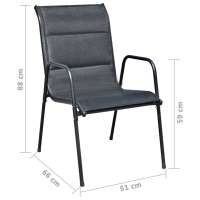 vidaXL Juego de comedor de jardín 5 piezas de acero negro - details 7