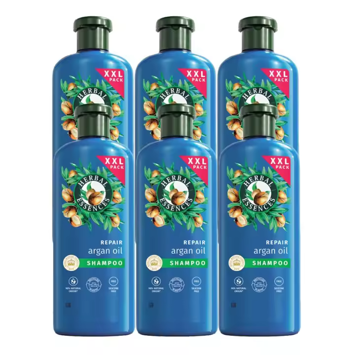 Herbal Essences Champú Reparador, Con Aceite De Argán Para Pelo Dañado. Hidratación Intensa. De Origen Natural. Sin Siliconas, Vegano, No Testado En Animales 6 Unidades - 1