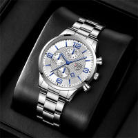 Reloj De Negocios De Lujo Para Hombre Reloj De Pulsera Cuarzo Con Línea De Tiempo Calendario Y Manos Luminosas Material De Correa De Cuero - details 15