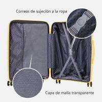 Artree | Maletas de viajes para niño y adulto color Amarillo, Equipaje de Mano, Maleta de Cabina para avión ligera y Rígida de Polipropileno con 4 Ruedas Dobles 360° y Cierre de seguridad, Maletas de Viaje varios tamaños - details 3