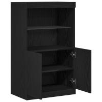 aparador vidaXL con luces LED roble negro 60x37x100 cm - details 3