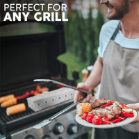 LMETJMA Caja De Fumador Para Barbacoa a Gas O Carbón Acero Inoxidable Caja De Humo Para Asar Con Maderas JT43 Resistente Al Calor Fácil De Limpiar - details 5