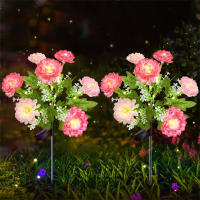 Luces De Flor De Loto Con 7 Cabezas Solar Para Exterior Impermeables Para Jardín Patio Decoración De Fiesta Navidad Modernas ABS Solar - details 4