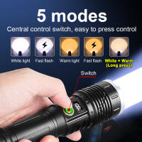 Linterna Recargable De Doble Fuente De Luz Nueva 500W LED Amarilla Potente Torcha 110000LM Alta Potencia Con Luz LED Y Recargable - details 6
