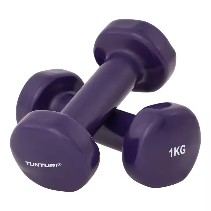 tunturi Mancuernas - 2 x 1 kg - Vinilo Color púrpura azulado - 1