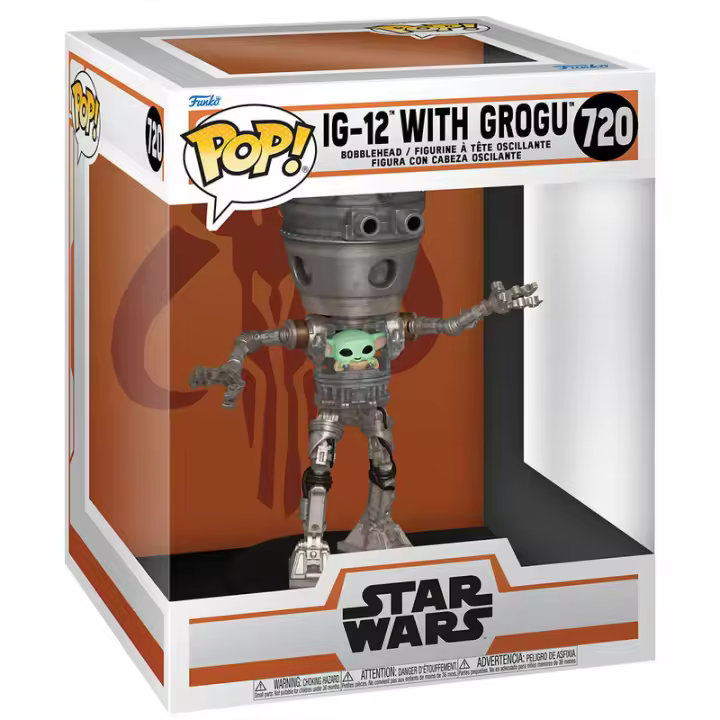 Figura Pop Deluxe Star Wars The Mandalorian Ig-12 With Grogu-Figura de Vinilo Coleccionable - Idea de Regalo- Mercancia Oficial - Juguetes para Niños y Adultos - Movies Fans - Muñeco para Coleccionistas y Exposición - 1