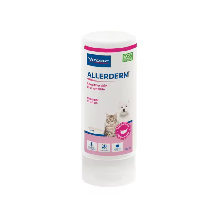 VIRBAC - Allerderm (250 ml) - Champú para Pieles Sensibles de Perros y Gatos - 1