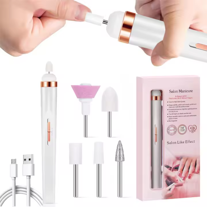 Kit De Uñas Eléctrico YIKOOLIN Recargable Y Sin Cable Con 4 Velocidades Trimmer De Cutícula Portátil Para Manicura Y Pedicura - 1