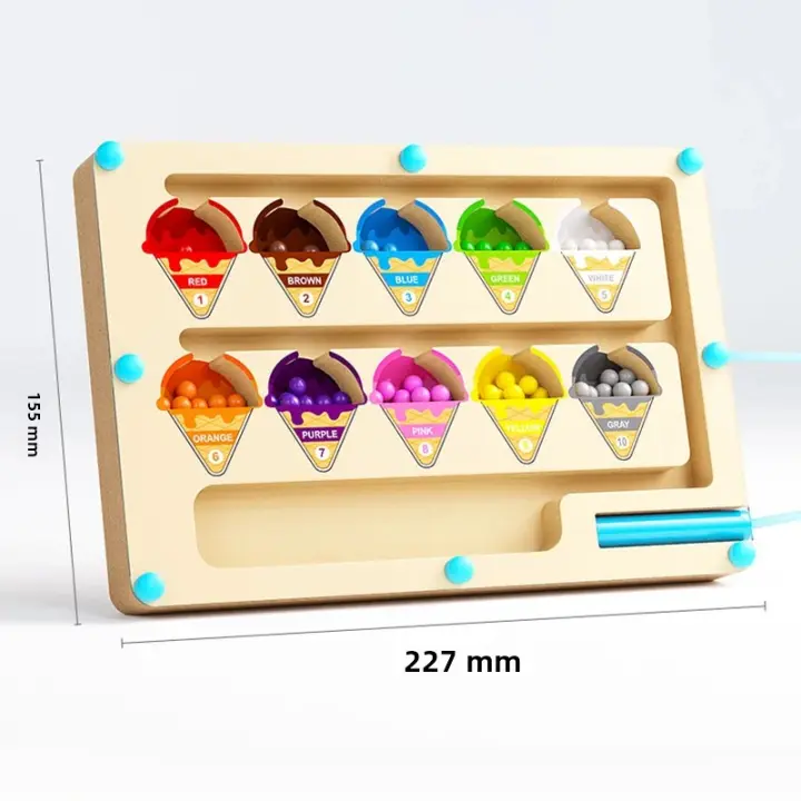 Juego Educativo De Madera Con Laberinto Magnético De Colores Y Formas Para Niños Mayores De 3 Años Herramienta Para El Desarrollo De Los Habilidades Motoras Finas - 1