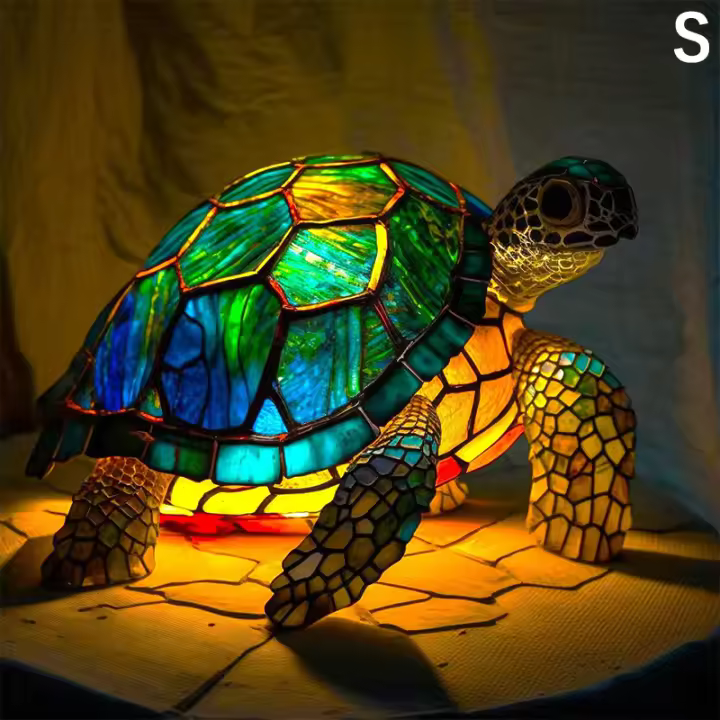 Lámpara De Mesa Serie Animal Vidrio Tatuado Gato Dragón Lobo Caballo Águila Delfín Tortuga Elefante Sirena Luz Nocturna - 1