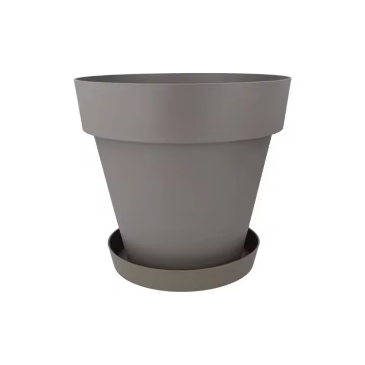 Plastiken Pack Maceta con Plato en Color Taupe Tes 18 X 15 Cm - 1