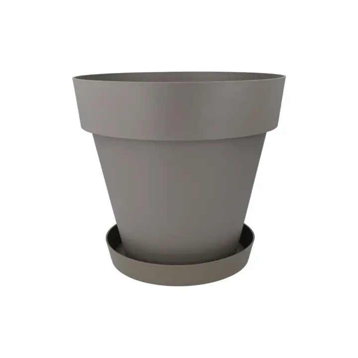 Plastiken Pack Maceta con Plato en Color Taupe Tes 18 X 15 Cm - 1