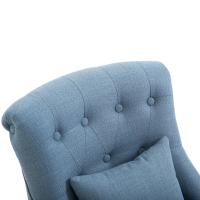 Sillón TV Reclinable con almohadas y pies elevados, Lino Azul, 52,5x69x77 cm, para uso en Salón - details 2