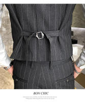 Traje De Tres Piezas Para Hombre (blazer+ Chaleco + Pantalones) Estilo Casual Elegante Con Rayas Adaptado a Todas Las Estaciones Vestimenta Adecuada Para Bodas Y Negocios - details 17