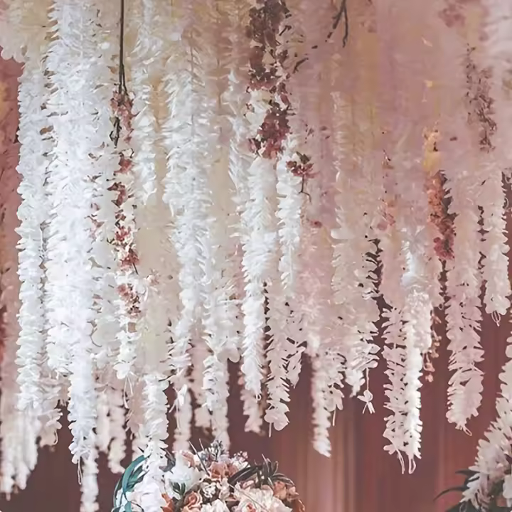 1pc Vinatera De Orquídea Artificial Para Decoración De Fiestas De Boda Y Hogar Materiales Para Decoración De Techo De Hoteles - 1