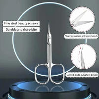 Tijeras De Cutícula De Acero Inoxidable Precision Para Manicura Y Afeitar Cejas Cuchilla Delgada Eliminador De Piel Muerta - details 0