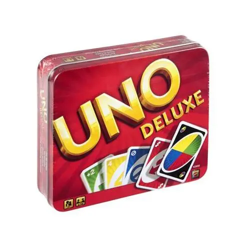 Mattel Juego de Cartas UNO Deluxe - Fácil de Aprender - 1