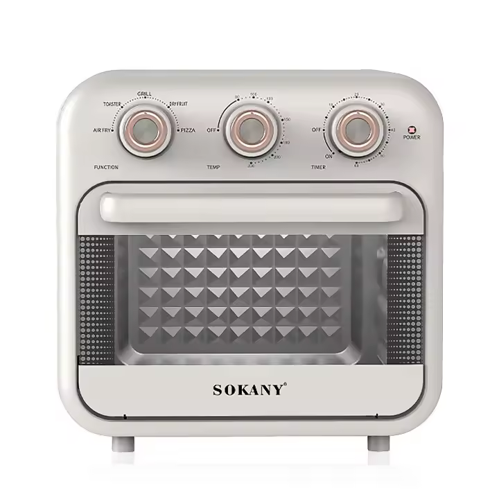 DAM. Horno freidora de aire con 18 litros de capacidad. Panel de control mecánico con 1800W de potencia, modos de cocción preestablecidos y 5 accesorios. 34x32x34cm. - 1