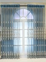 Cortina De Living Estilo Europeo Bordada Elegante Y De Alta Gama 1 Pieza Translúcida Con Función De Sombreado Tipo De Instalación En Techo Adecuada Para Ventanas Francesas Material 100% Algodón - details 1