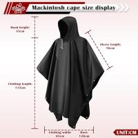 2 piezas de Poncho de lluvia para adultos, Poncho reutilizable ligero impermeable para adultos Eva impermeable de emergencia con capucha para senderismo - details 2
