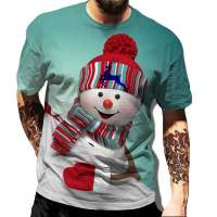 Camiseta 3D De Navidad Para Hombre Con Estampado De Santa Claus Y Ciervo Camiseta Casual Vintage Sin Mangas Para Primavera Y Verano - details 12