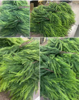 Corona De Piñon Artificial De Navidad De 45 CM Ramas Verdes Falsas De Pino Norfolk Para Decoración Interior De Hogar Y Exteriores - details 4