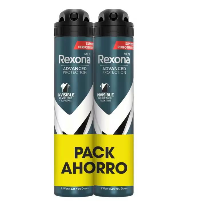 Rexona Desodorante Invisible Black & White Antitranspirante Protección Avanzada 72h Para Hombre 200ml - Pack de 2 - 1