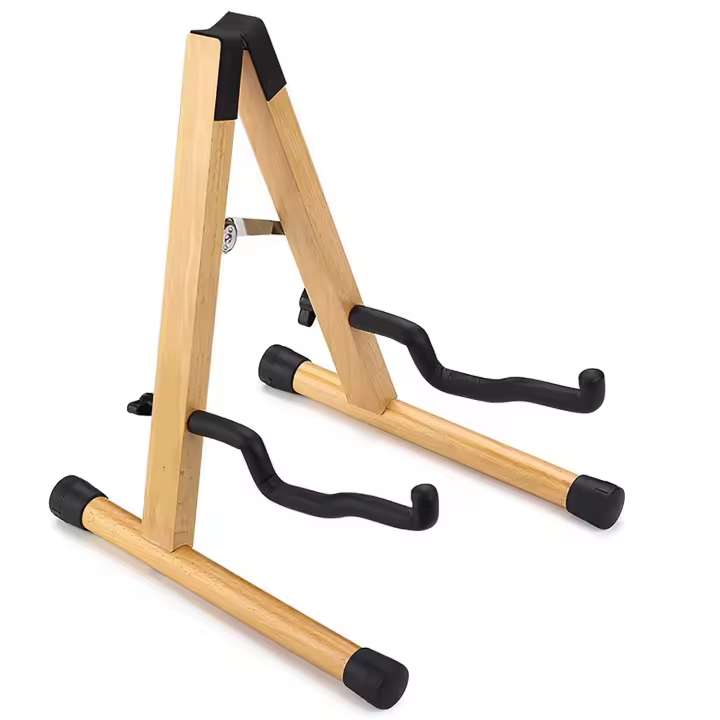 Soporte de Guitarra de Madera portátil Soporte de Bastidor de Instrumentos de Cuerda Vertical Desmontable para Bajo de Guitarra acústica - 1