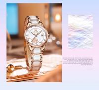 Reloj De Cuarzo Para Mujer OLEVS Movimiento Japonés Resistente Al Agua Acero Inoxidable Cerámica Lujo Reloj De Pulsera Para Damas Conjunto Popular - details 13