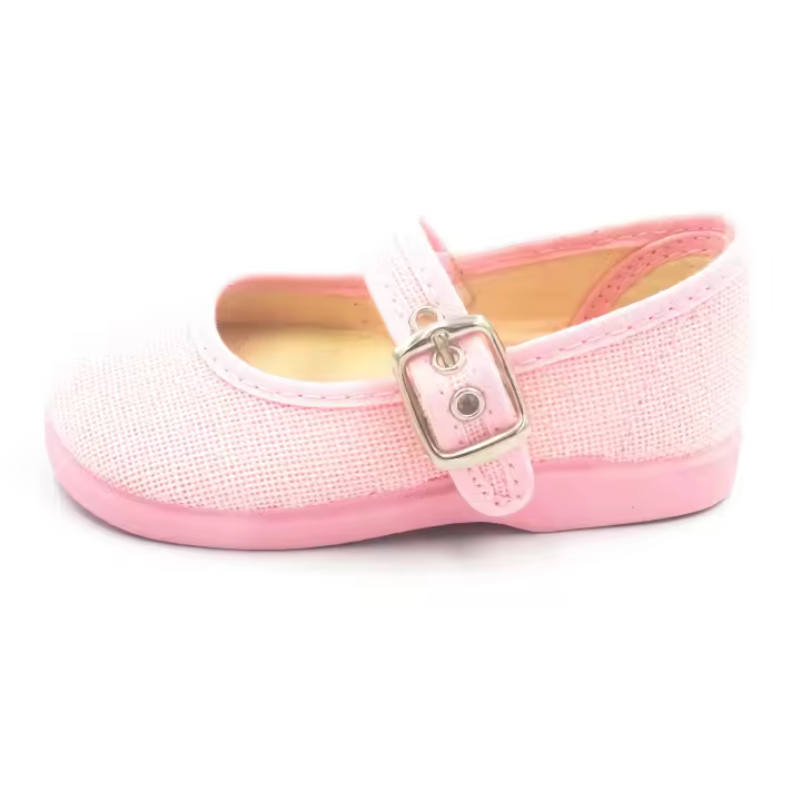 Mercedita De Lino Para Niña Clasica Con Suela De Goma - 1