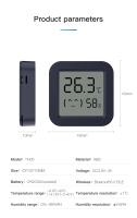 Sensor De Temperatura Y Humedad Bluetooth Mini Con Pantalla LCD Control Remoto Por App Tuya Y Voz Compatible Con Google Thermometer Hygrometer - details 1