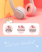 Auriculares Inalámbricos Para Niños Con Luz De Flash Y Micrófono Headset Bluetooth Estéreo Para Música Y Juegos Regalo Para Niñas Y Niños - details 32