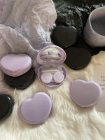 Caja De Lentes De Contacto Corazón Negro Morado Para Ojos De Color Kit De Herramientas Almacenamiento Y Cuidado Del Contenedor Con Espejo Y Aparato De Apariencia Unisex - details 3