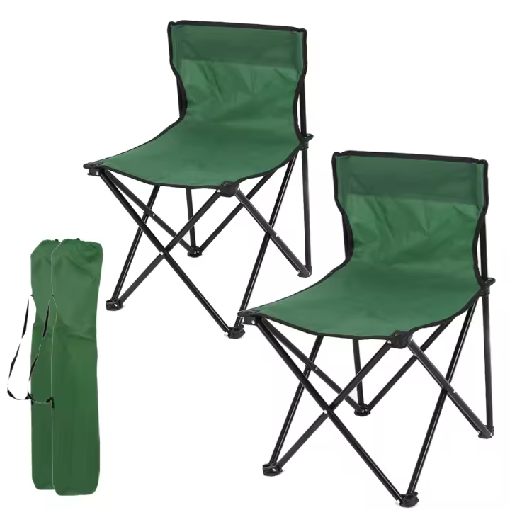 Paquete de 2 Sillas Camping Plegables Ligeras portátiles al aire libre mochila camping silla de playa silla de pesca - 1
