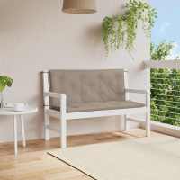 vidaXL Cojín de banco de jardín tela Oxford taupe 120x(50+50)x7 cm - details 0