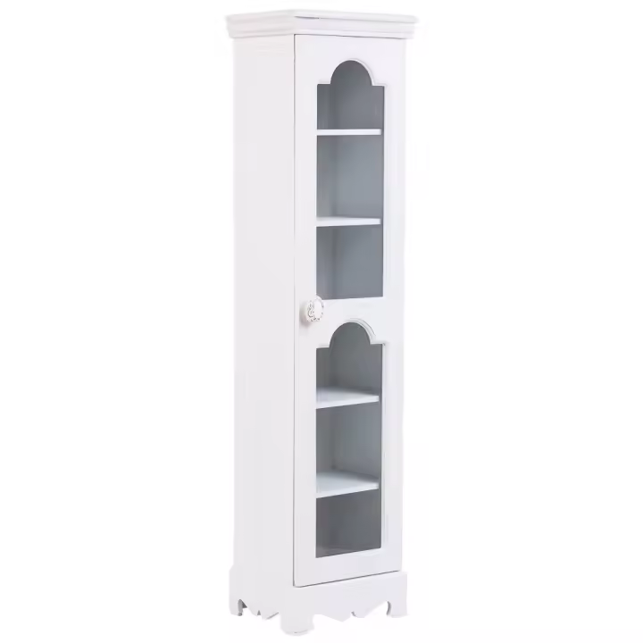 Vitrina de madera y cristal de 1 puerta blanco 24x20x98,5 - 1