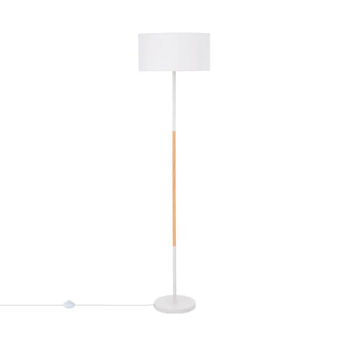 Ledkia Lámpara de Pie Silinda - Diseño Nórdico en Madera y Metal con Iluminación LED Personalizable - 1