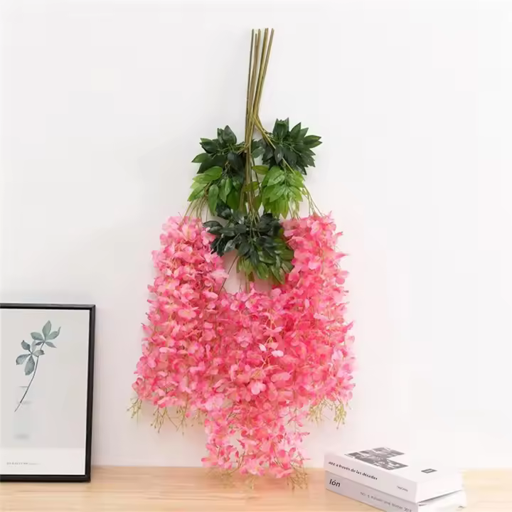 12pcs Flores De Tofu Artificial 110cm Para Decoración De Ceilings Y Corredores Estilo Wisteria Simulada Para Bodas Y Aniversarios - 1