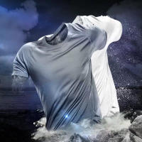 Camiseta De Hombre De Seda Hielo Para Verano Con Manga Corta Estilo Casual Transpirable Y Secado Rápido Camiseta Deportiva Para Bajar La Temperatura - details 1