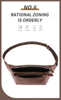 BULLCAPTAIN Bolsa De Cintura Para Hombres Cuero Genuino Estilo Vintage Bolsa Transversal Deportiva Exterior Moda Bolsa De Hombro Y Pecho - details 6