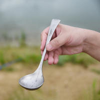 Cuchara De Titanio Puro Tomshoo Con Gran Cuenco Para Sopa Miel Arroz Kit De Cocina Para Cocina Al Aire Libre Camping Hogar Utensilios De Cocina - details 4