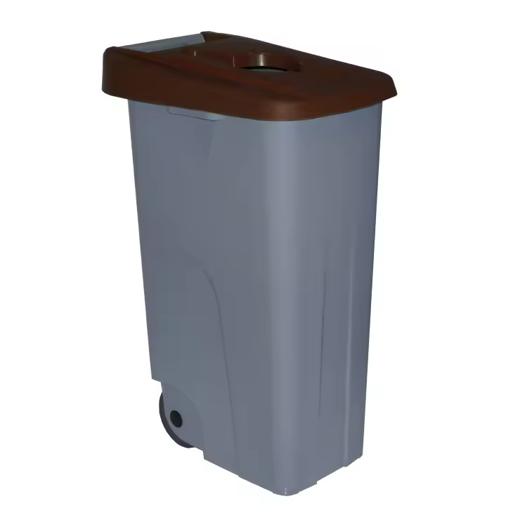 Denox Contenedor Reciclaje 85 Litros Abierto Encajable con Ruedas y Clip - 1