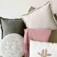 Cojín Decorativo Alo Home 45x45 cm – Beige con Borde Flecado - details 3