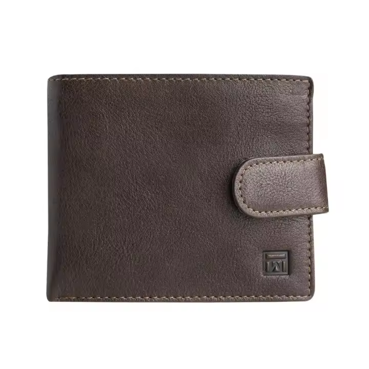 MATTIES CARTERA HOMBRE CON BROCHE WASH LEATHER MARRON BILLETERO - 1