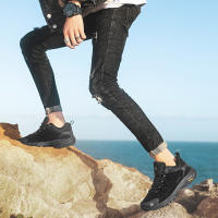 Zapatos De Senderismo Para Hombres HIKEUP De Cuero Suela De Goma Antideslizante Transpirables Malla Superior Tamaño 40-45 Color Negro Verde Caqui Gris - details 29
