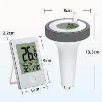 Floating Pool Water Thermometer - Easy Read Digital Thermometer with Indoor Temperature Humidity Monitor for Swimming Pools, Fishing Pond, Bath Tube, Hot Tubs, Aquariums (white) - details 0